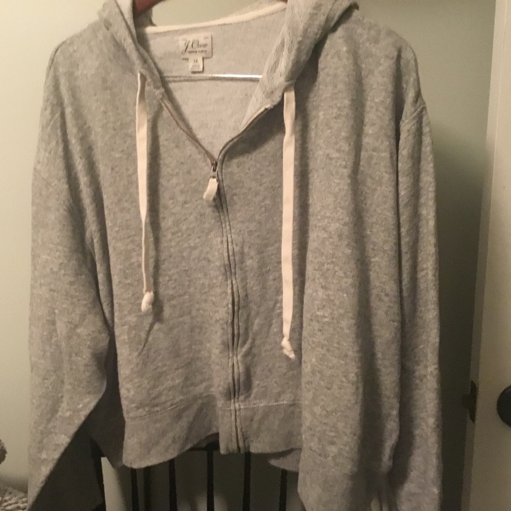 J. Crew 3x grey zip up hoodie